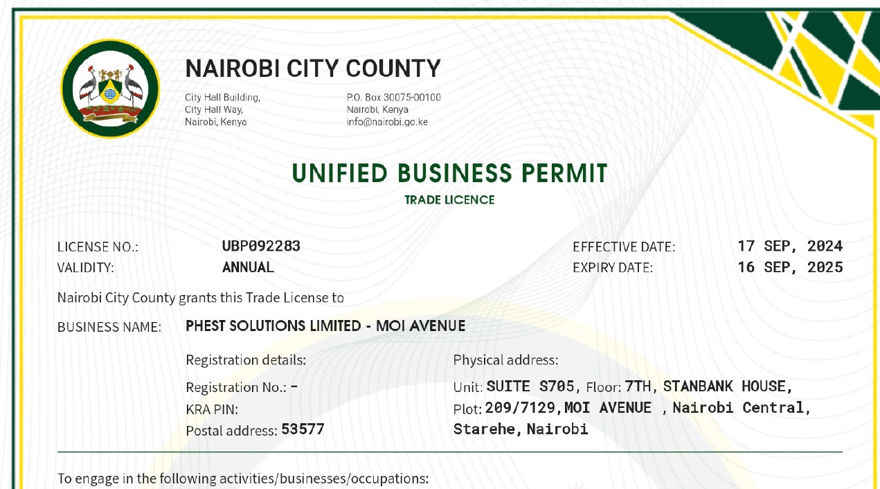 Unified Bisuness permit