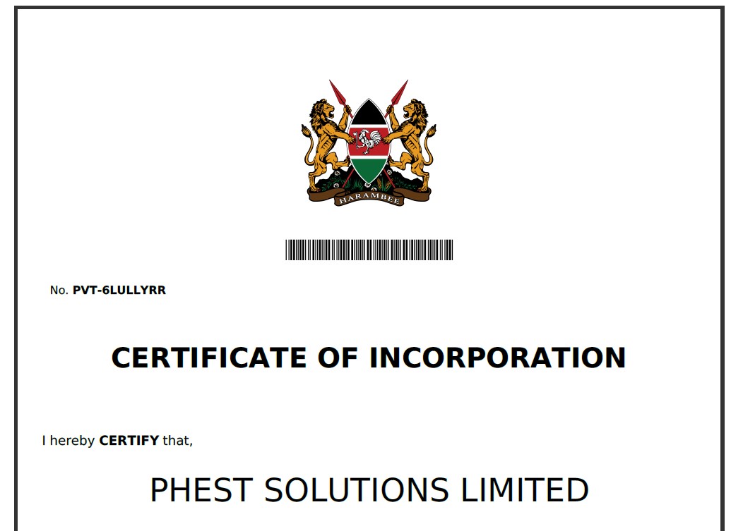 Certificate of Incorporation